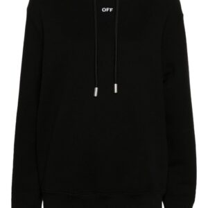 Off-White Diag-stripe embroidered cotton hoodie