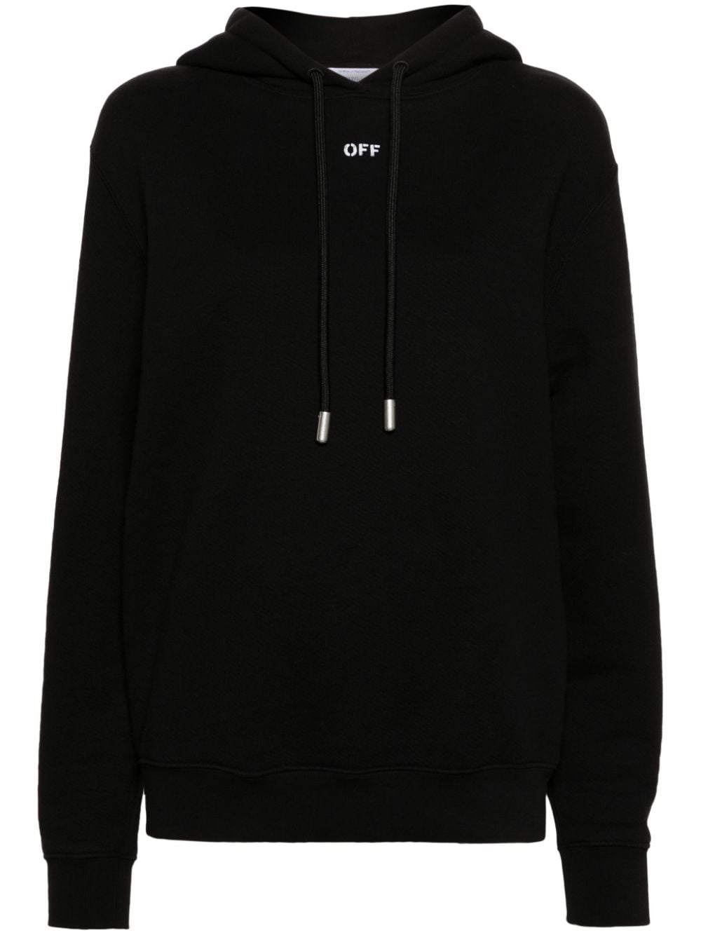 Off-White Diag-stripe embroidered cotton hoodie