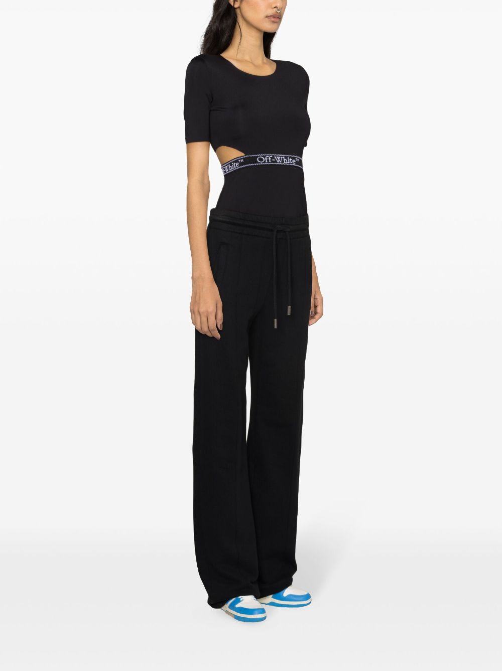 Off-White logo-tape open-back T-shirt - Image 3