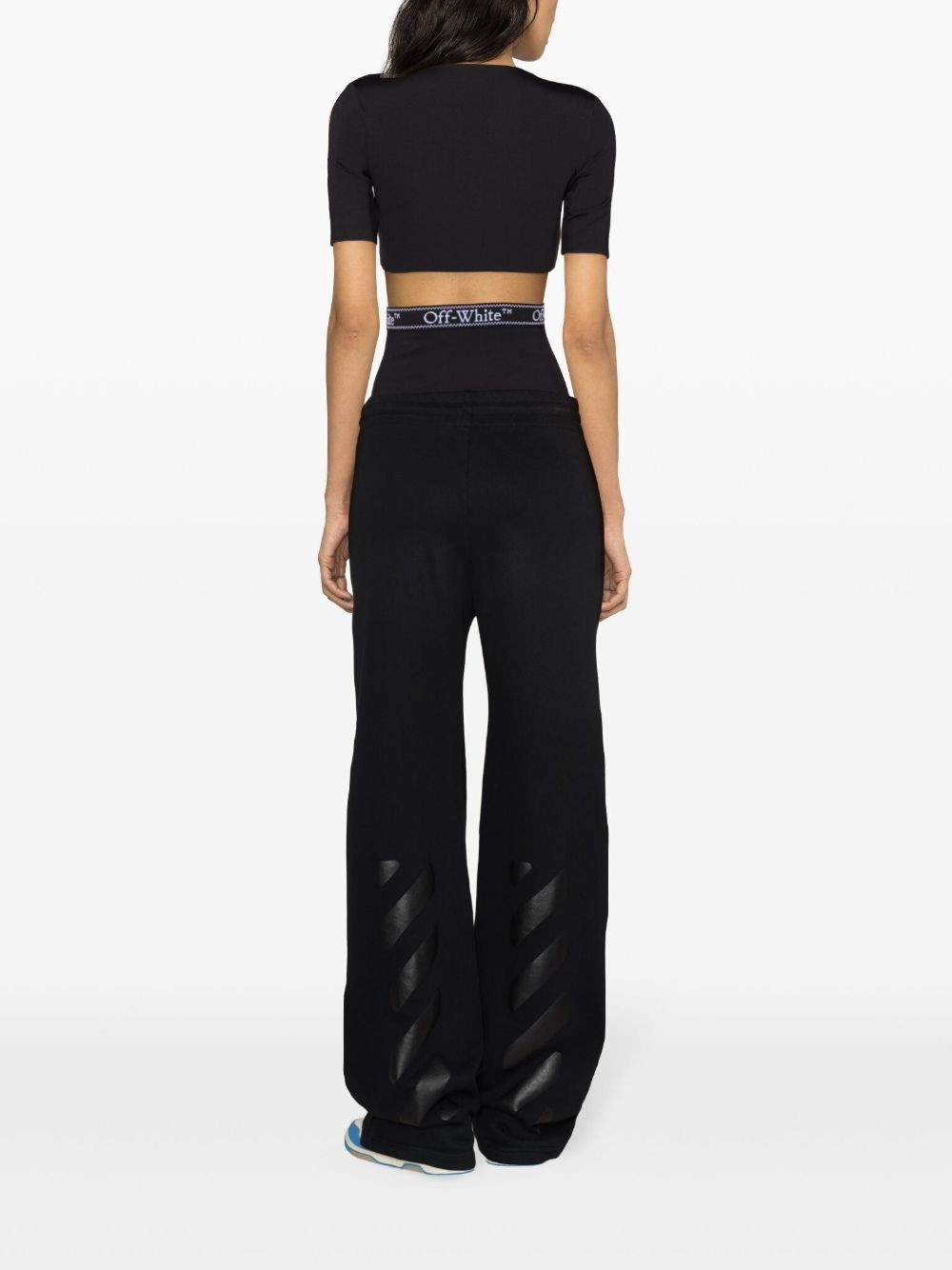 Off-White logo-tape open-back T-shirt - Image 4