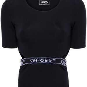 Off-White logo-tape open-back T-shirt