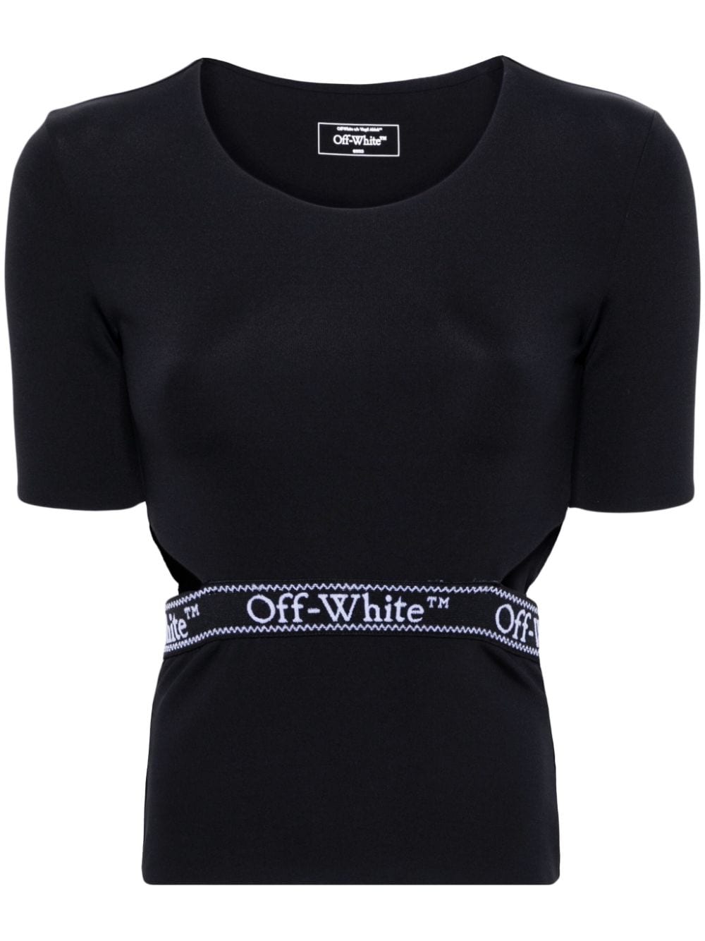 Off-White logo-tape open-back T-shirt