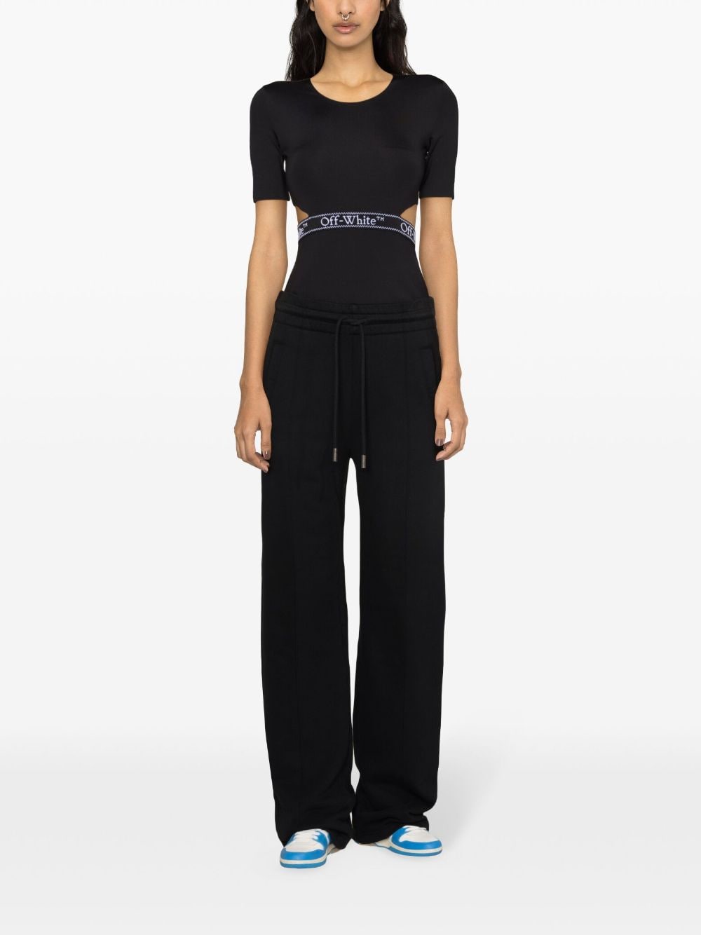 Off-White logo-tape open-back T-shirt - Image 2