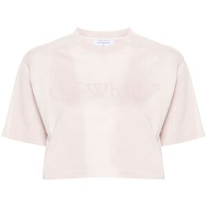 Off-White rubberised-logo cropped T-shirt