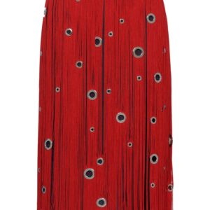Prada eyelet-embellished fringe skirt