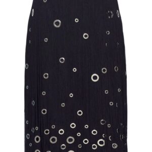 Prada eyelet-embellished fringe skirt