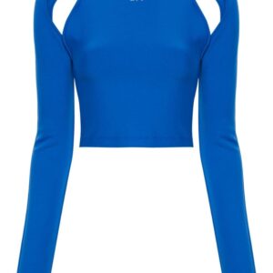 Off-White logo-stamp cut-out blouse