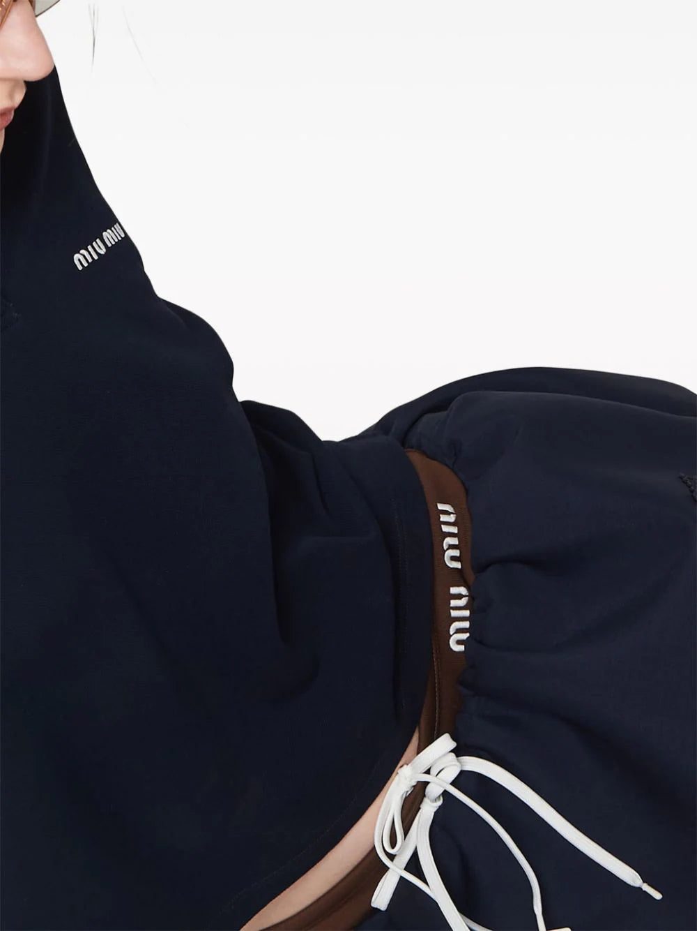 Miu Miu logo-appliqué wool miniskirt - Image 3