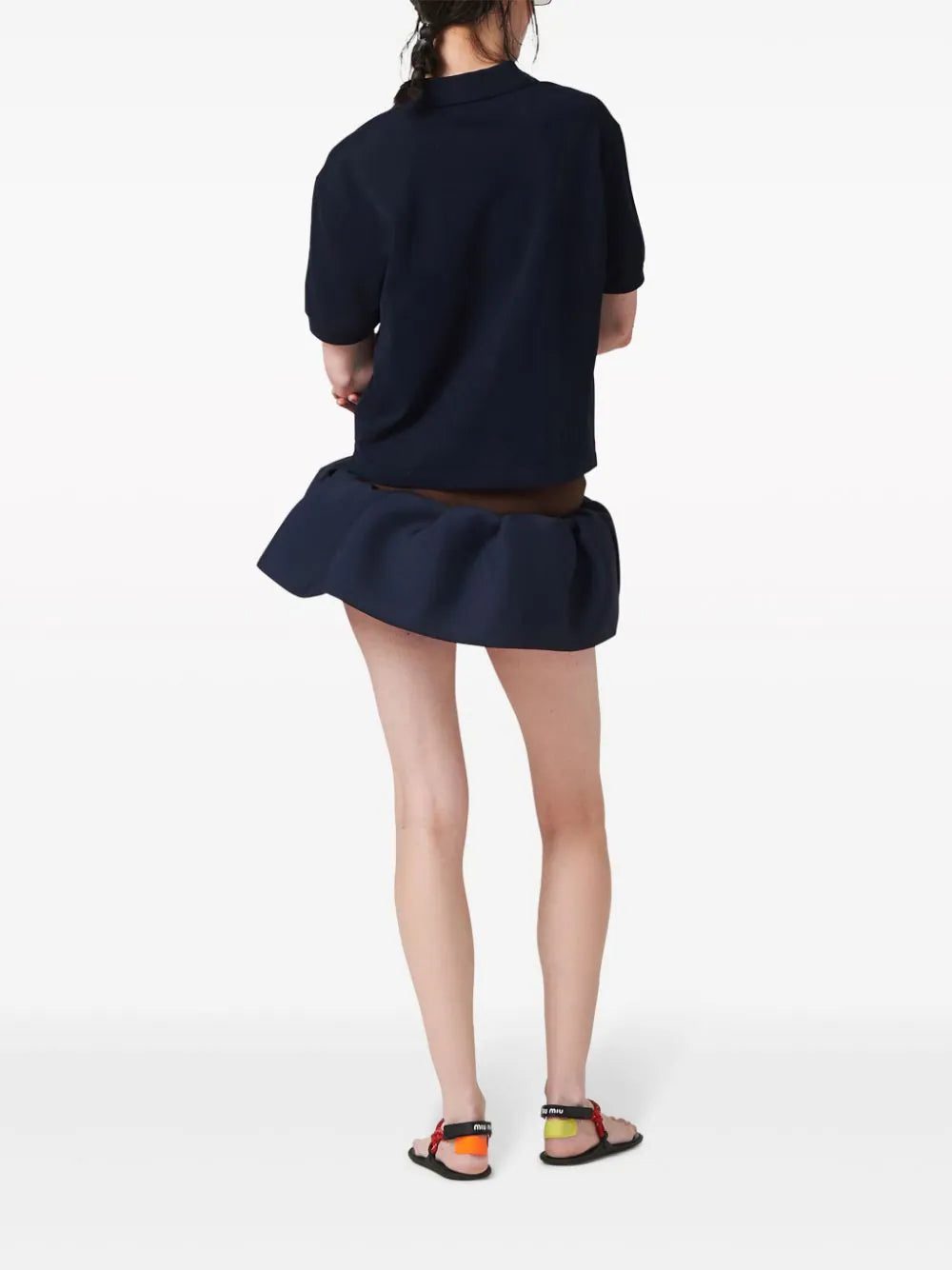 Miu Miu logo-appliqué wool miniskirt - Image 3