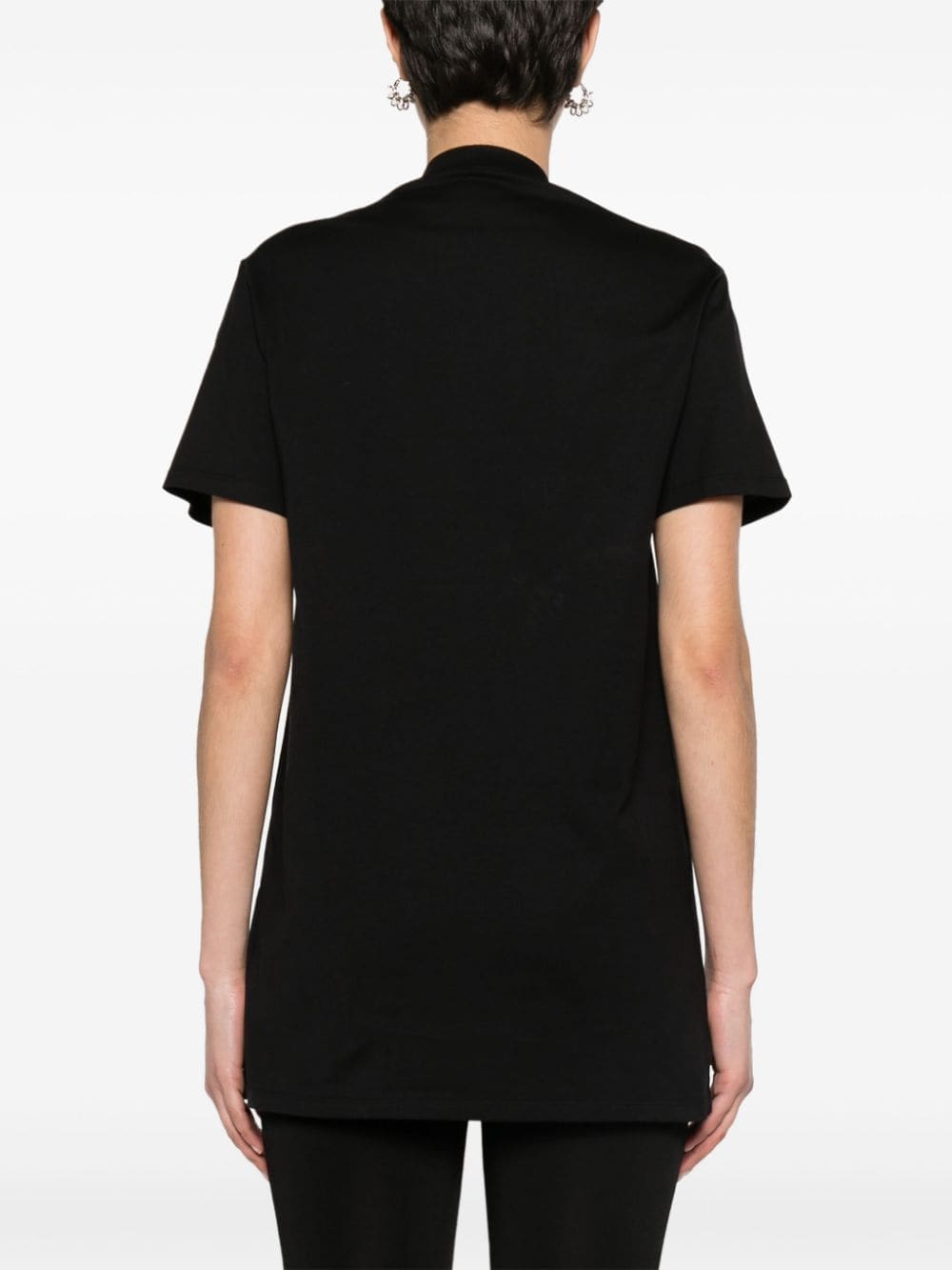 Balmain rose-appliqué cotton T-shirt - Image 4