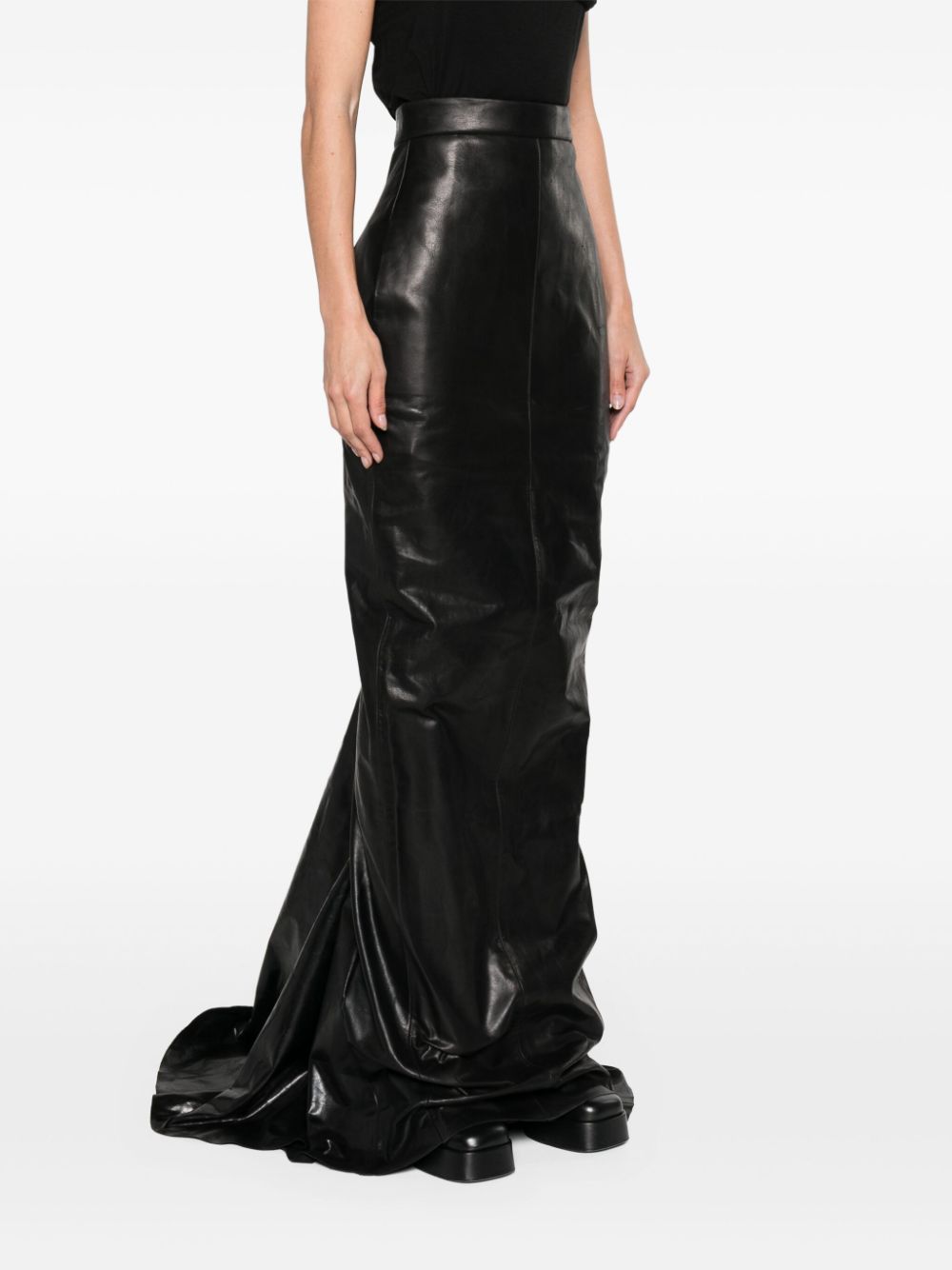 Rick Owens Dirt Pillar maxi leather skirt - Image 3