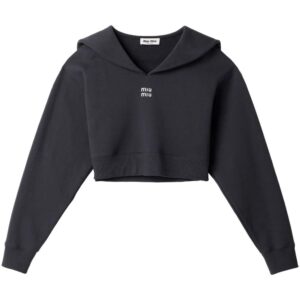 Miu Miu  Cotton fleece sweatshirt with embroidered logo