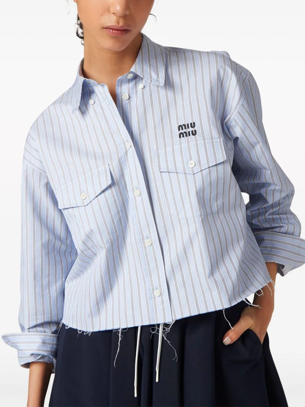 Miu Miu striped cotton shirt - Image 3