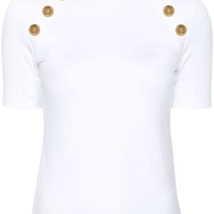 Balmain decorative-button T-shirt