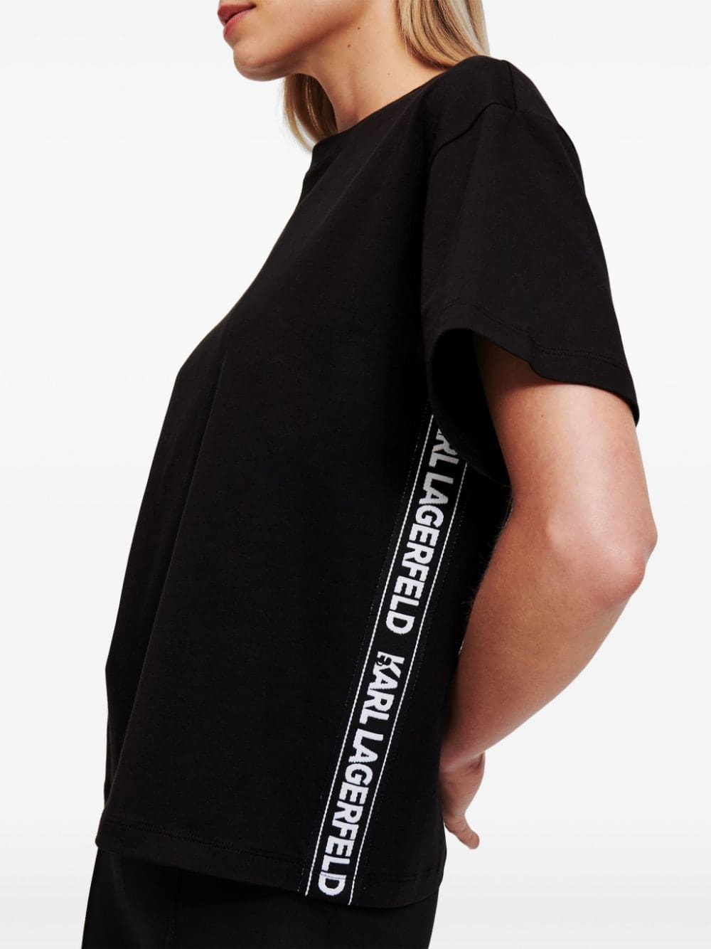 Karl Lagerfeld logo-tape organic-cotton T-shirt - Image 5