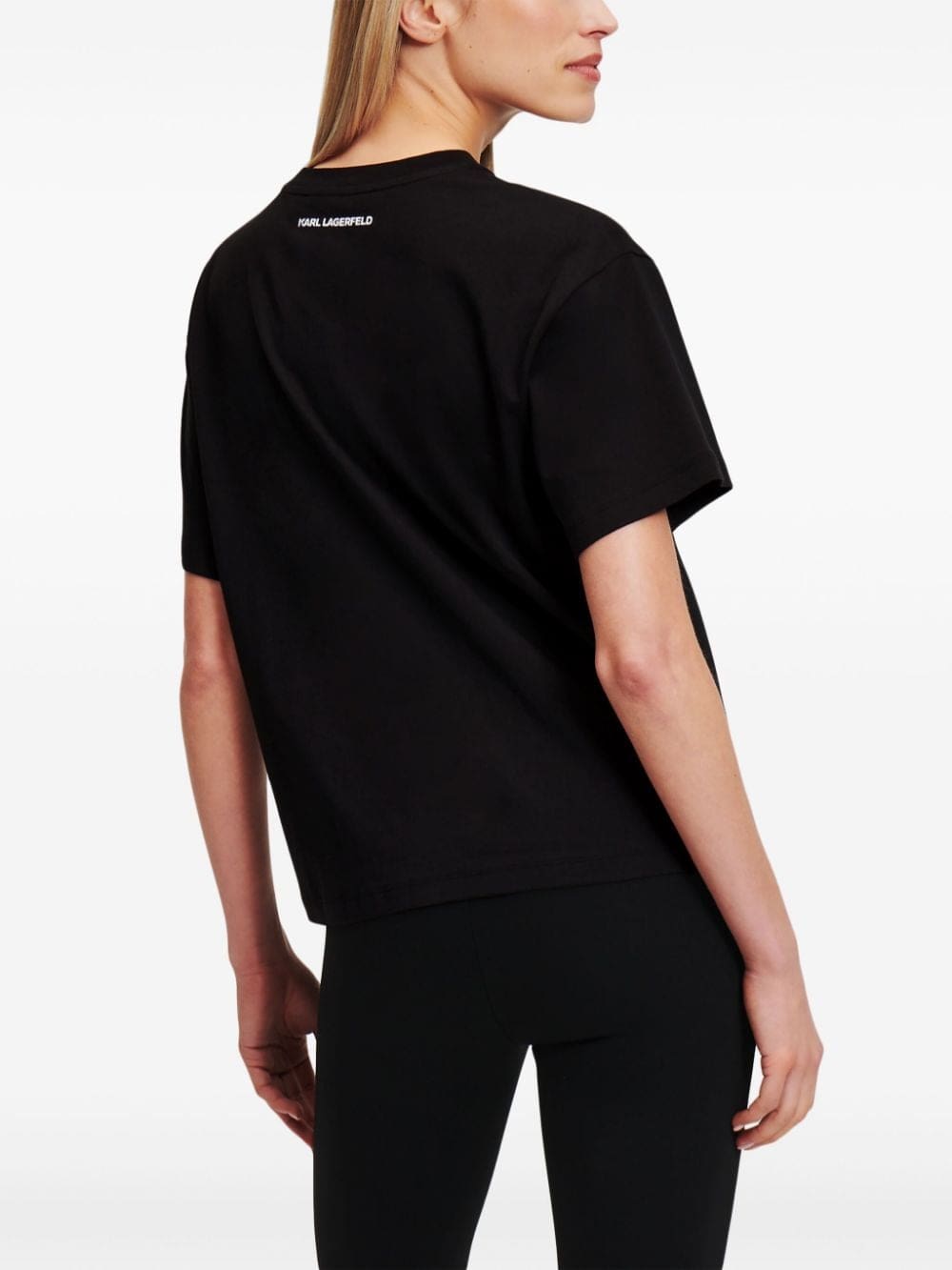 Karl Lagerfeld logo-tape organic-cotton T-shirt - Image 4