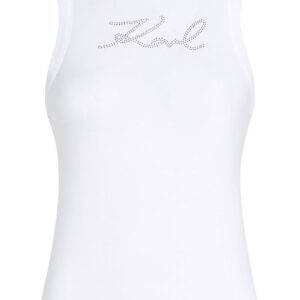 Karl Lagerfeld Signature rhinestone-embellished tank top