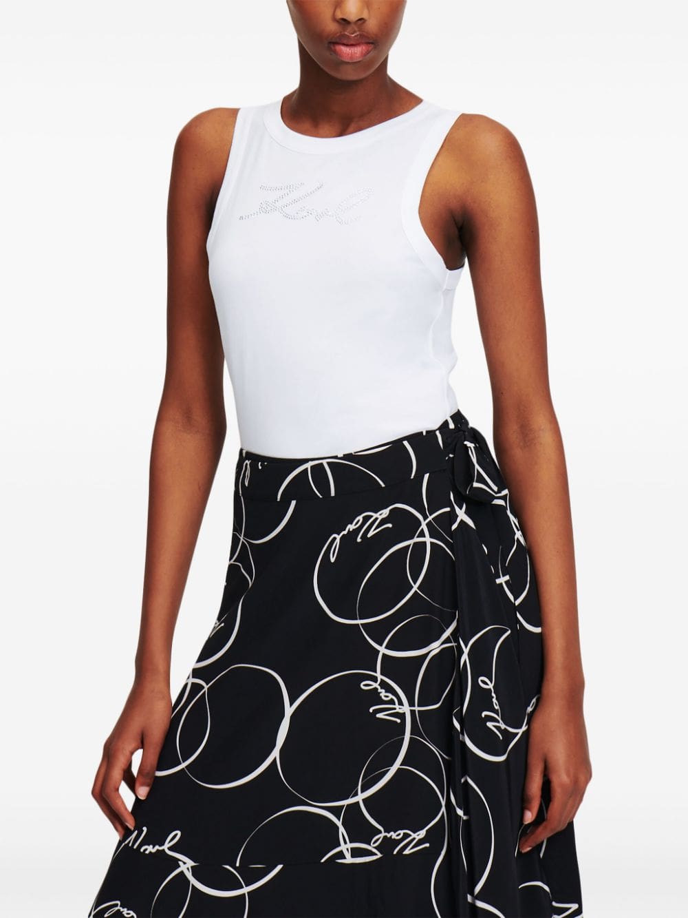 Karl Lagerfeld Signature rhinestone-embellished tank top - Image 3