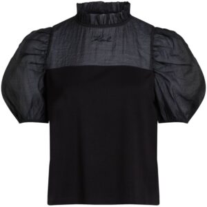 Karl Lagerfeld organza puff-sleeve top