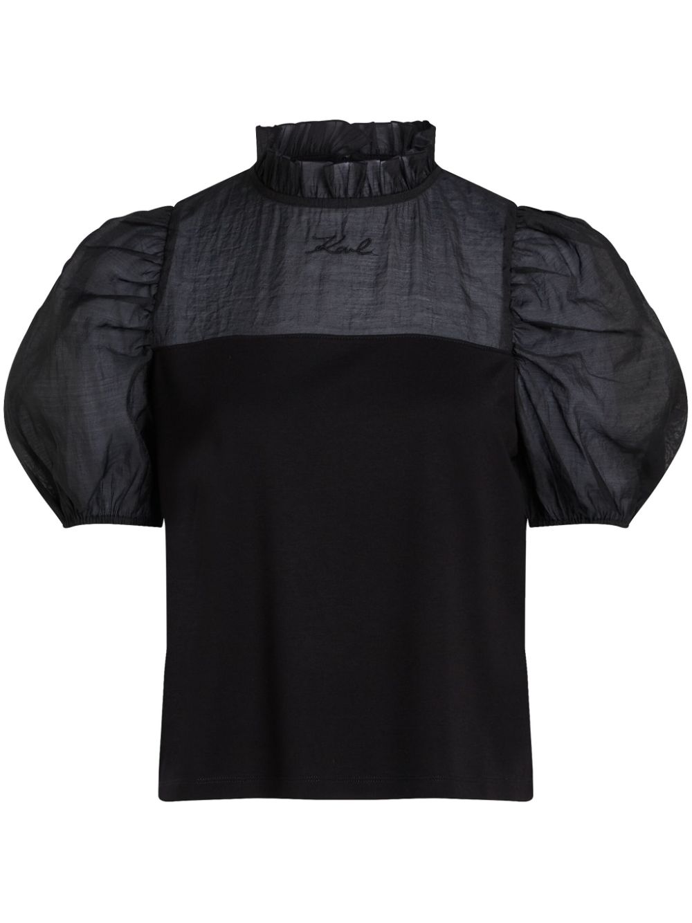 Karl Lagerfeld organza puff-sleeve top