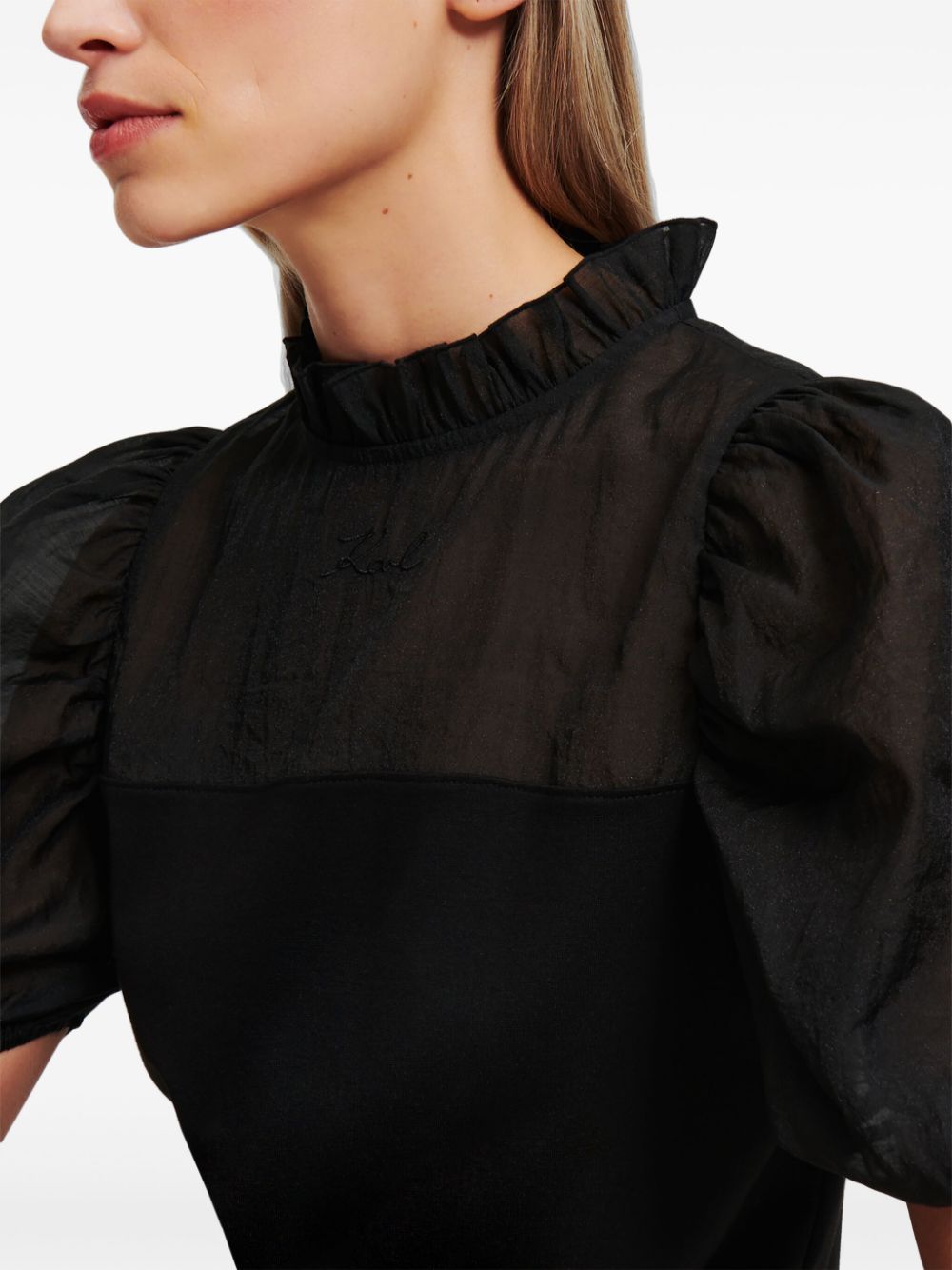 Karl Lagerfeld organza puff-sleeve top - Image 5