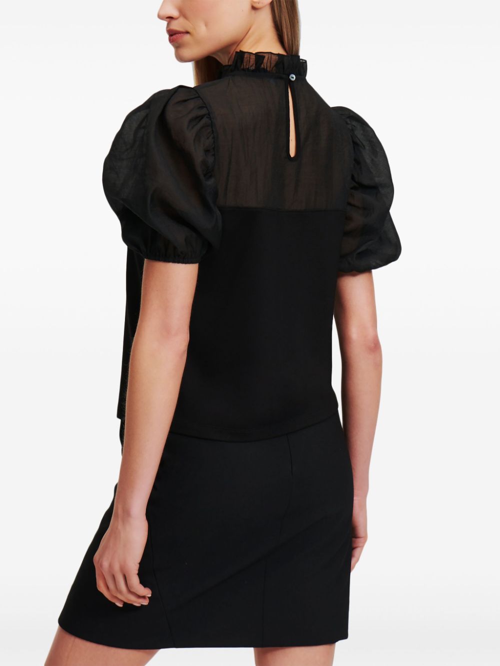 Karl Lagerfeld organza puff-sleeve top - Image 4
