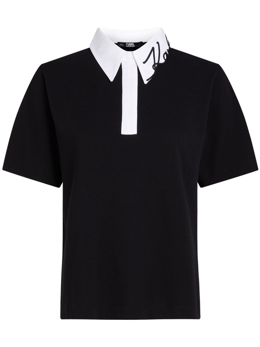 Karl Lagerfeld Signature organic-cotton polo shirt