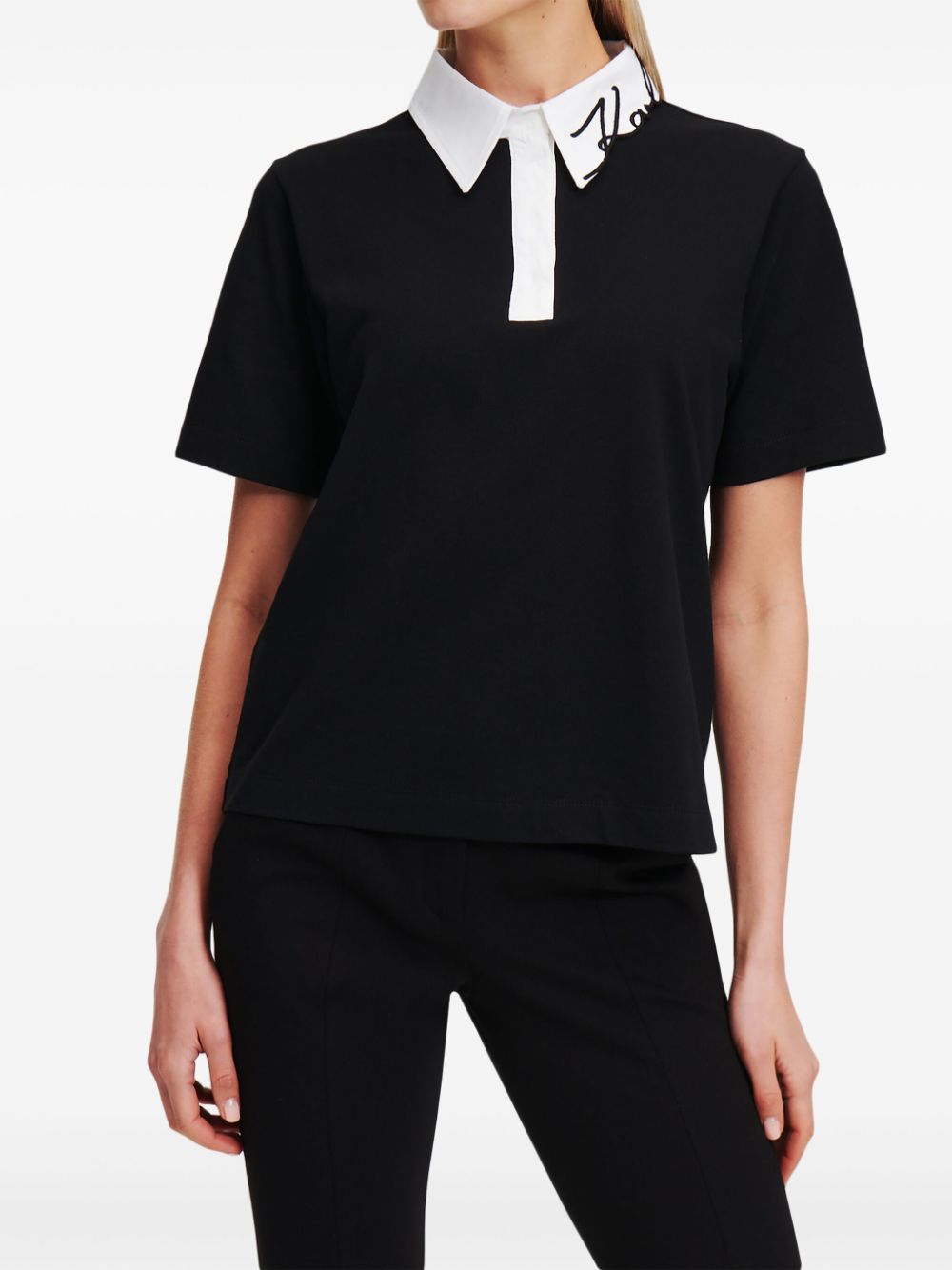 Karl Lagerfeld Signature organic-cotton polo shirt - Image 3