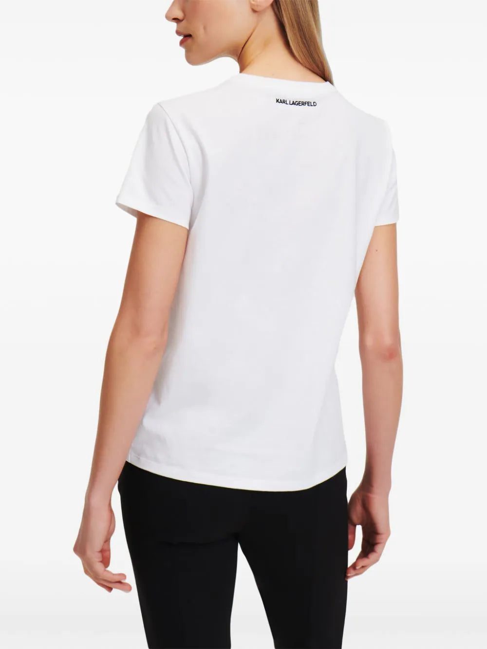 Karl Lagerfeld logo-embroidered organic-cotton T-shirt - Image 4