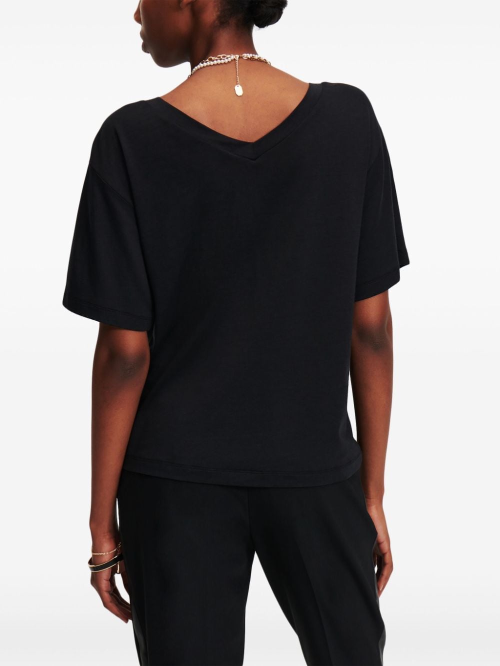 Karl Lagerfeld Signature V-neck T-shirt - Image 4