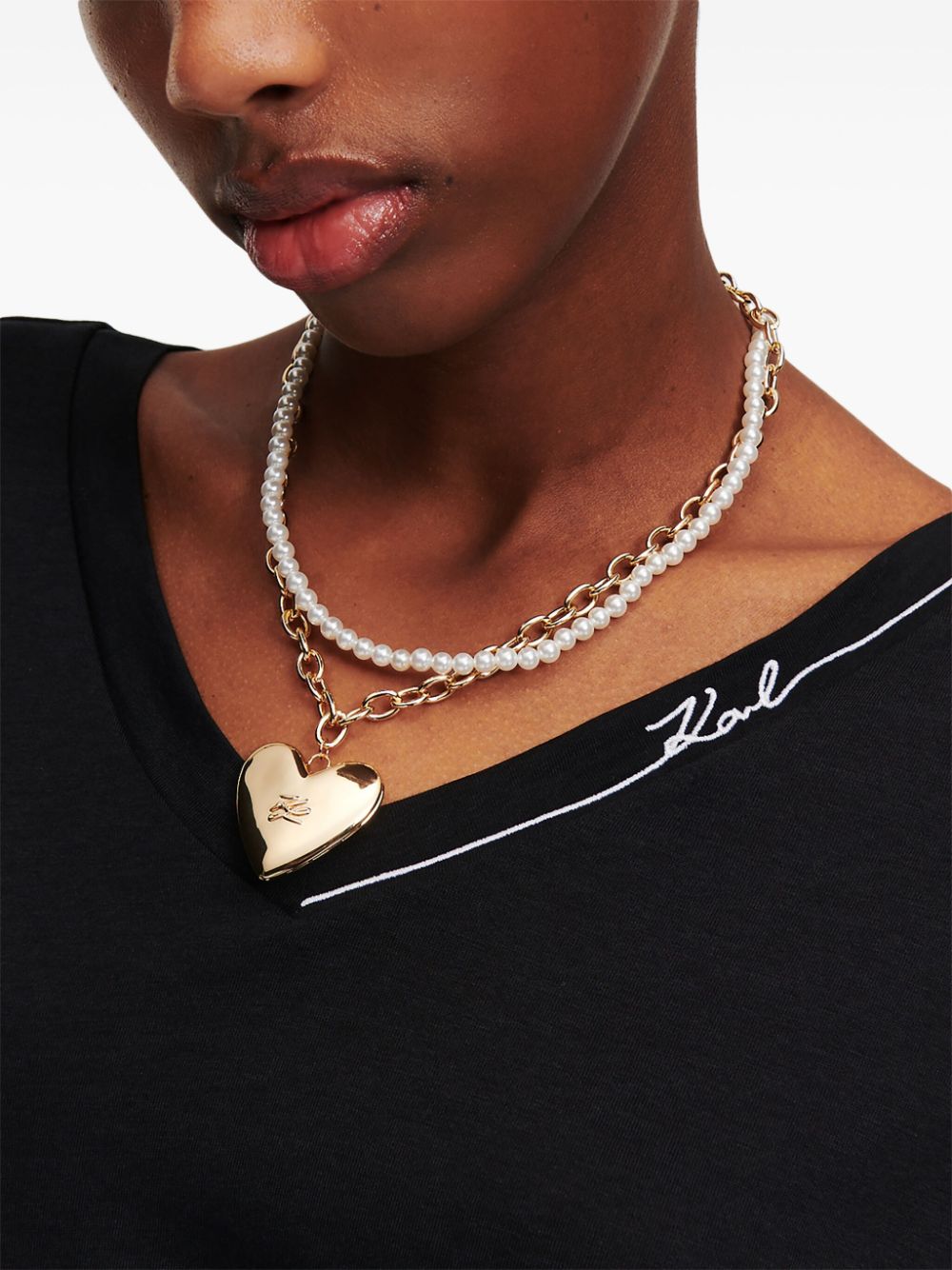 Karl Lagerfeld Signature V-neck T-shirt - Image 5
