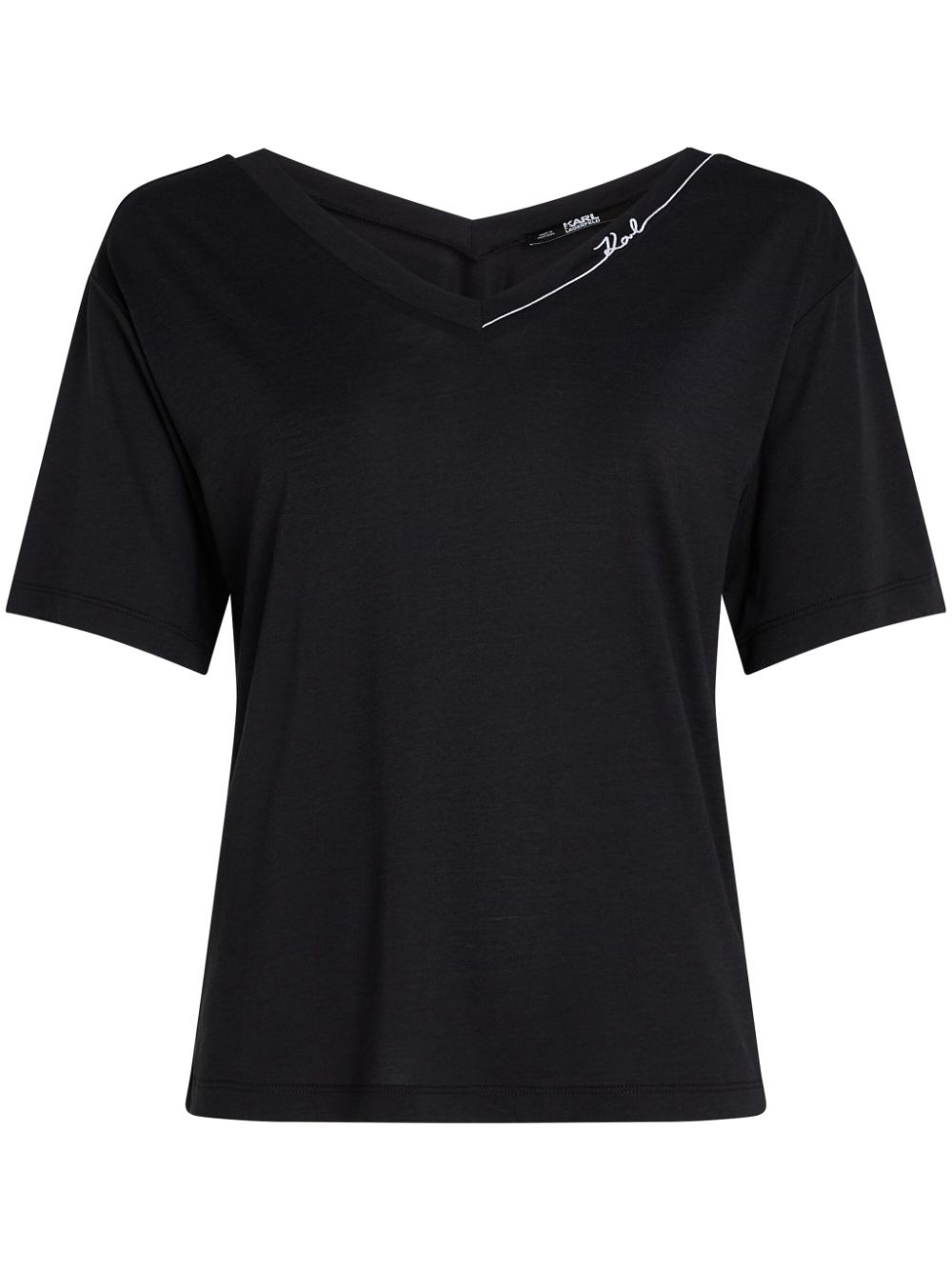 Karl Lagerfeld Signature V-neck T-shirt