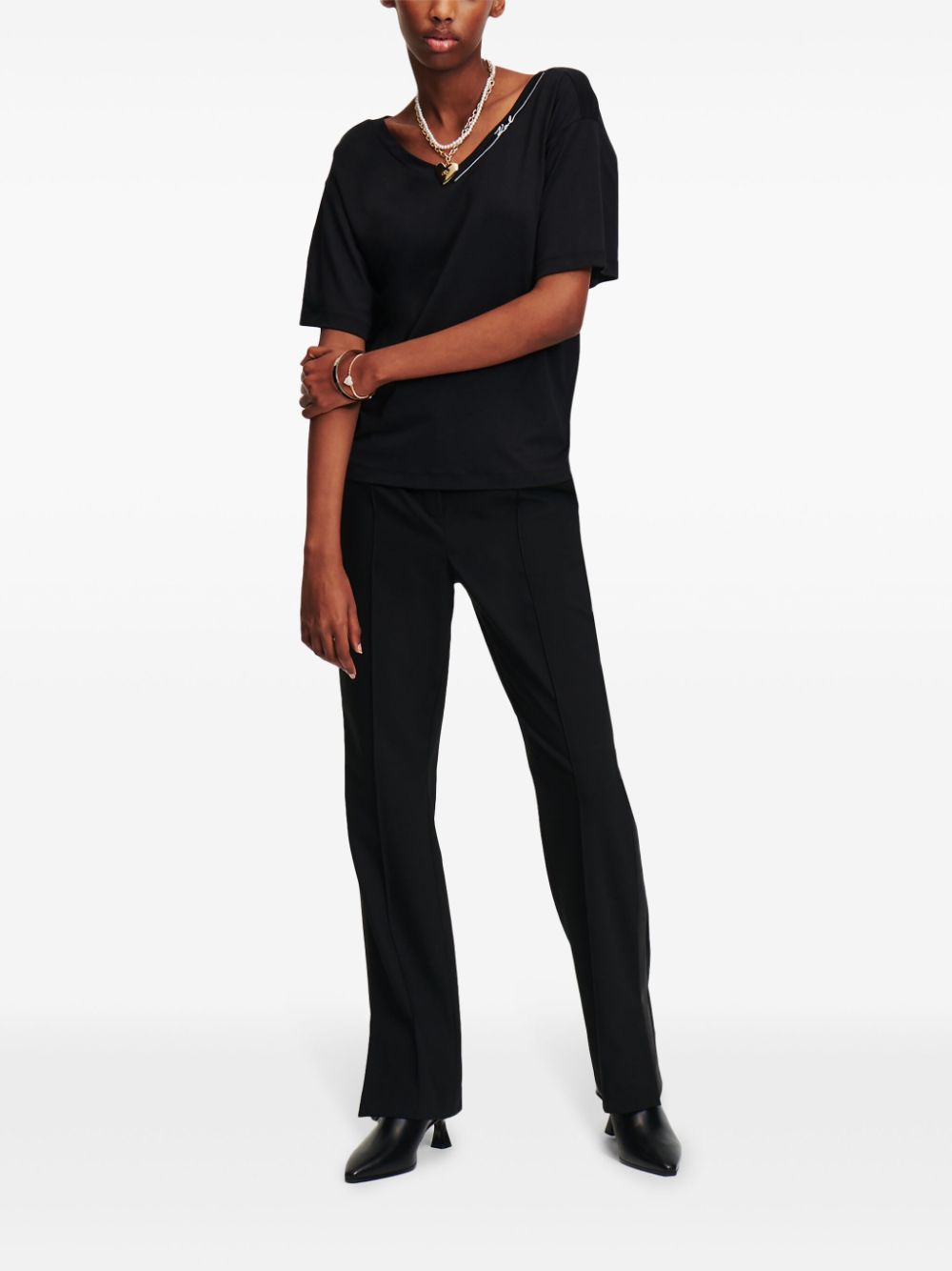Karl Lagerfeld Signature V-neck T-shirt - Image 2