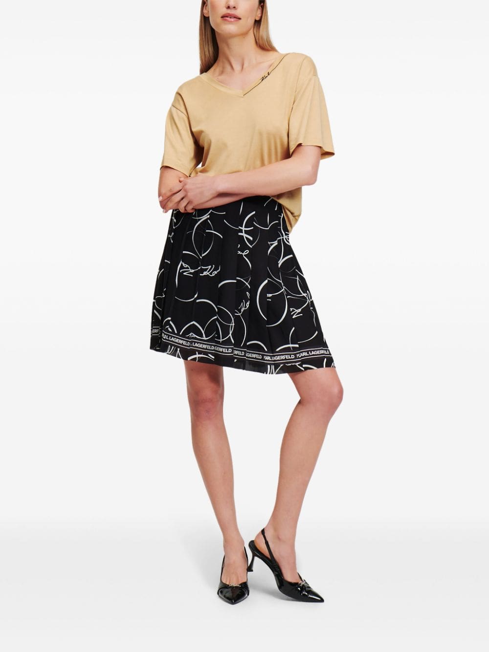 Karl Lagerfeld Signature V-neck T-shirt - Image 2