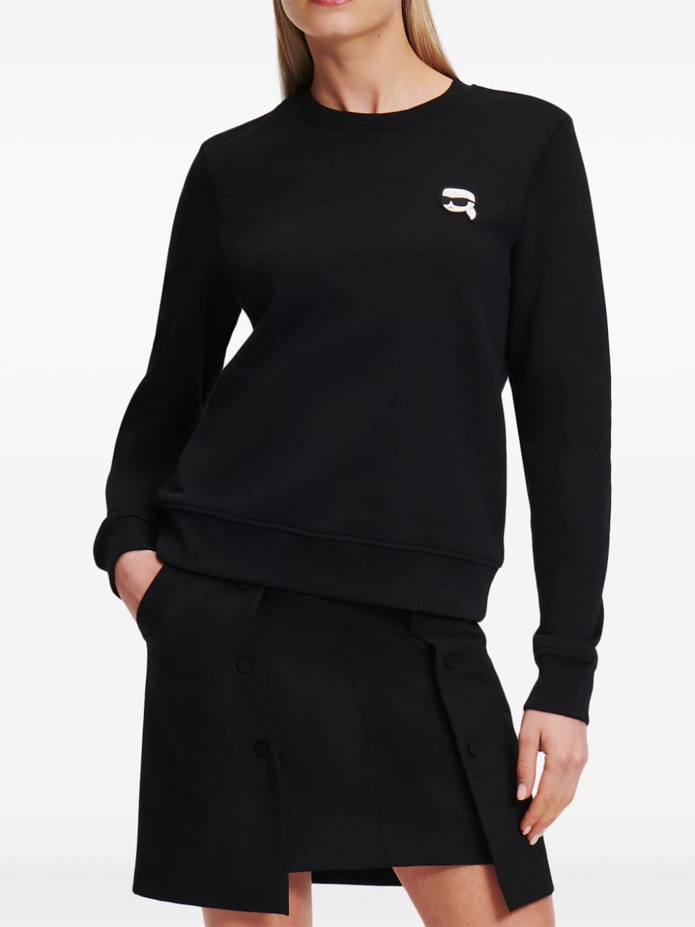 Karl Lagerfeld Ikonik logo-appliqué sweatshirt - Image 3