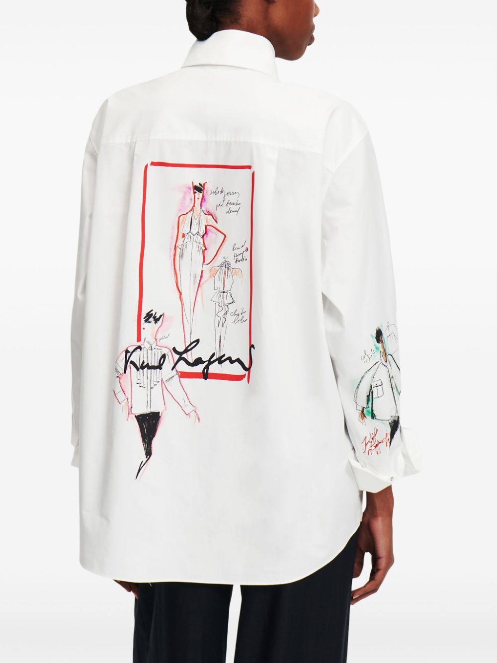 Karl Lagerfeld Archive Sketch organic-cotton shirt - Image 4