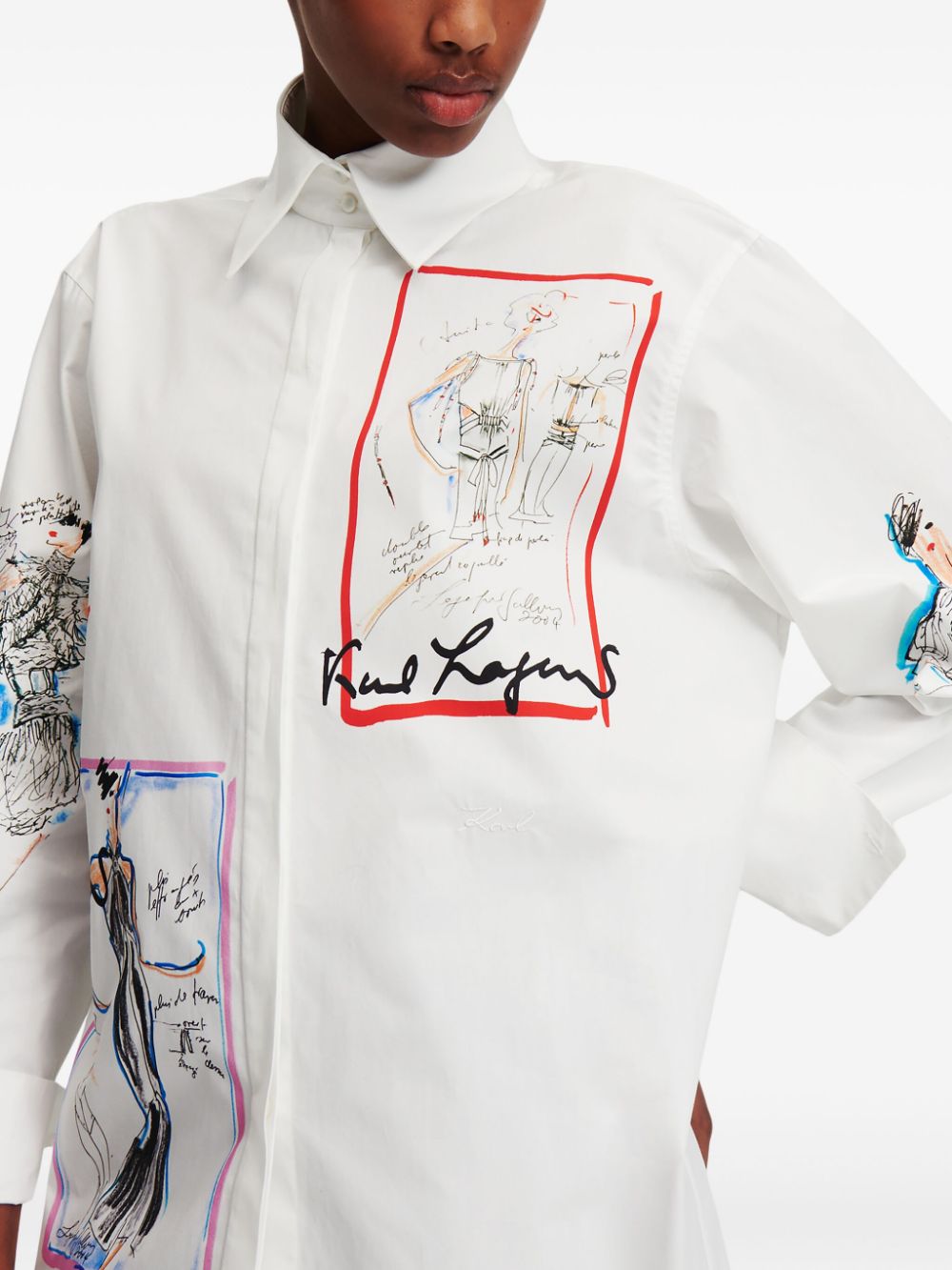 Karl Lagerfeld Archive Sketch organic-cotton shirt - Image 5
