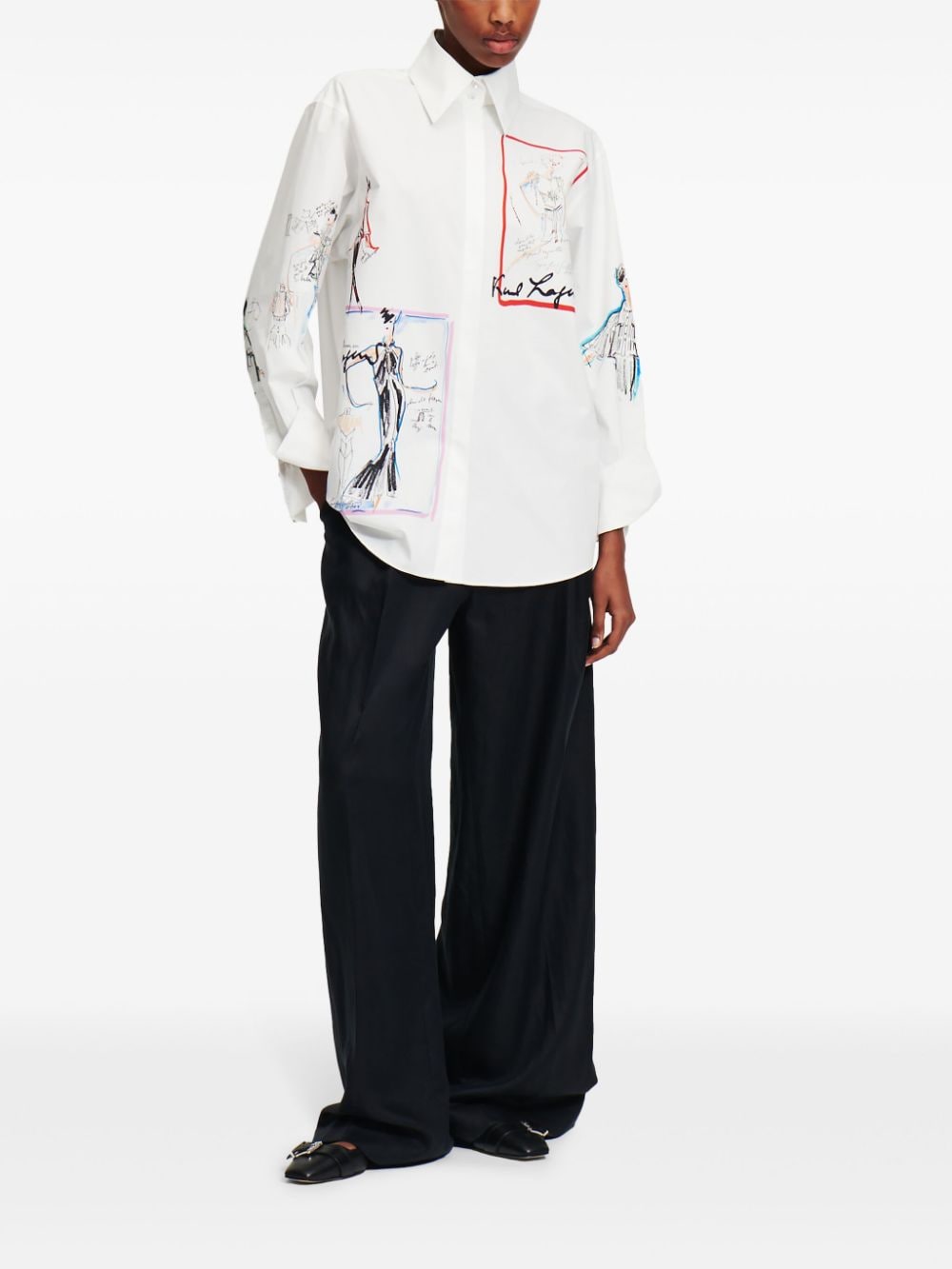 Karl Lagerfeld Archive Sketch organic-cotton shirt - Image 2