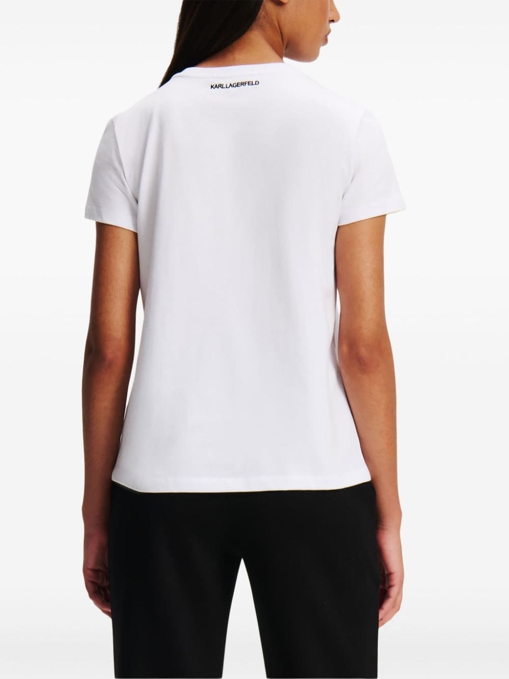 Karl Lagerfeld logo-embroidered crew-neck T-shirt - Image 4