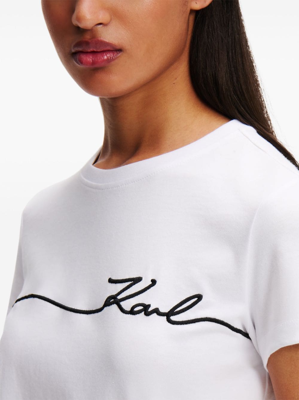 Karl Lagerfeld logo-embroidered crew-neck T-shirt - Image 5