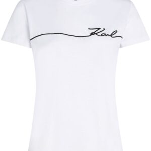 Karl Lagerfeld logo-embroidered crew-neck T-shirt