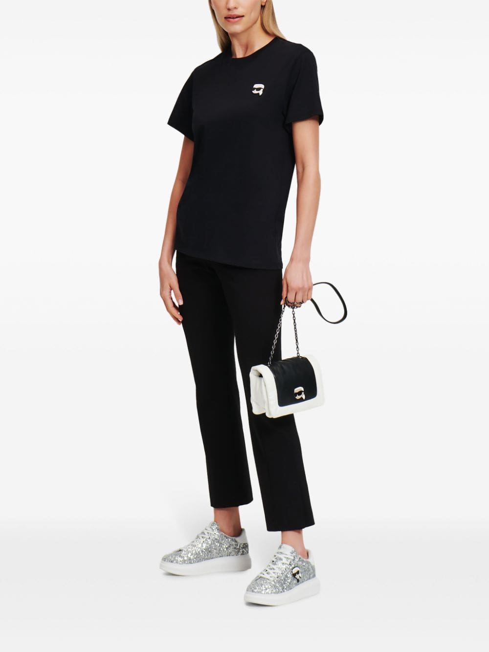 Karl Lagerfeld Ikonik logo-appliqué T-shirt - Image 2