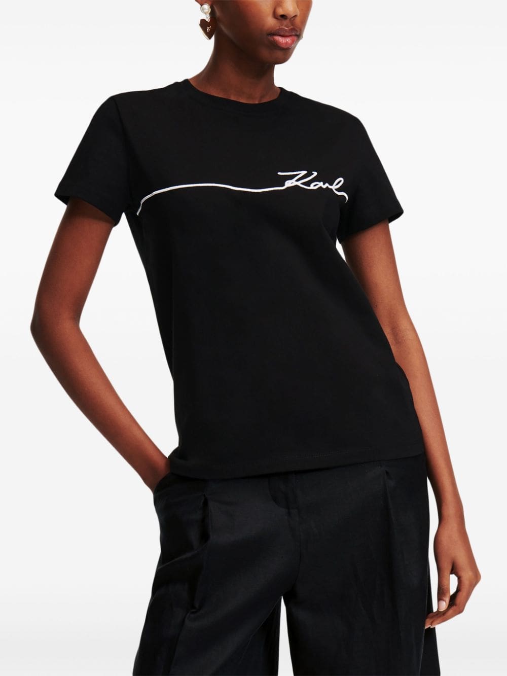 Karl Lagerfeld Signature organic-cotton T-shirt - Image 3