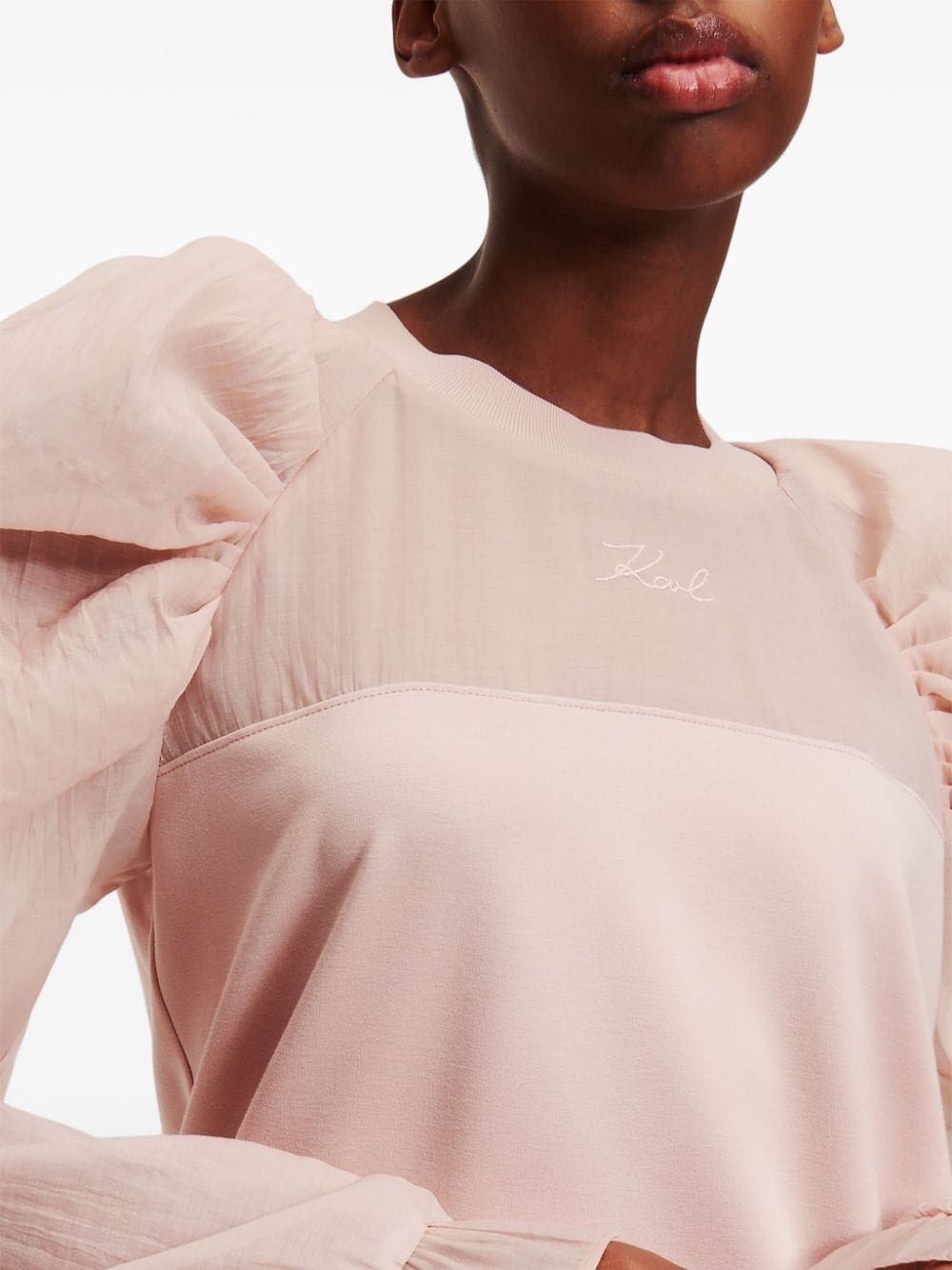 Karl Lagerfeld organza-sleeve sweatshirt - Image 5
