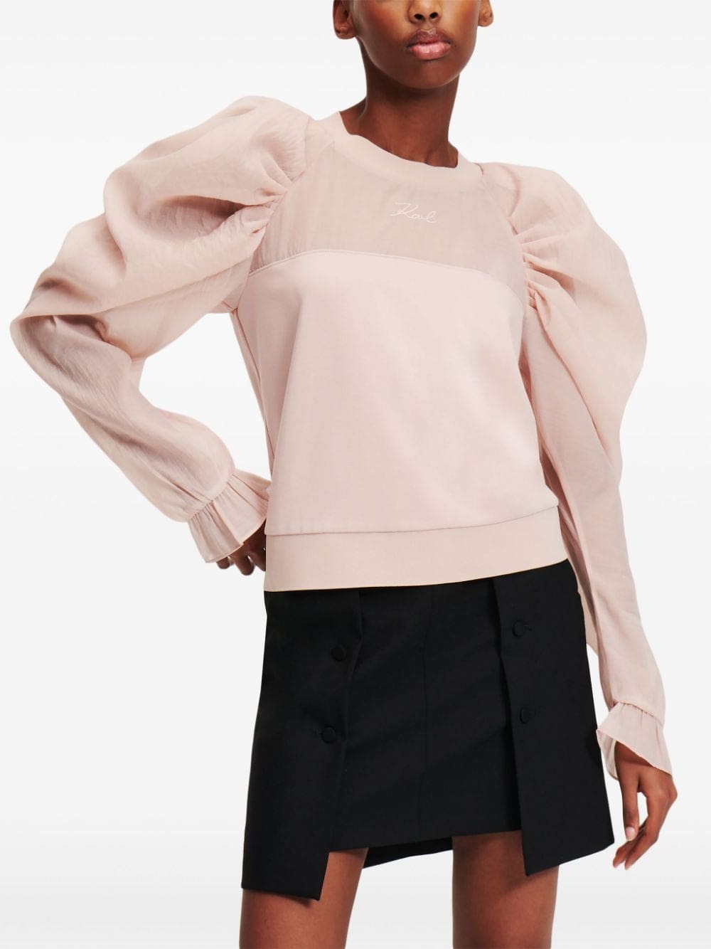 Karl Lagerfeld organza-sleeve sweatshirt - Image 3
