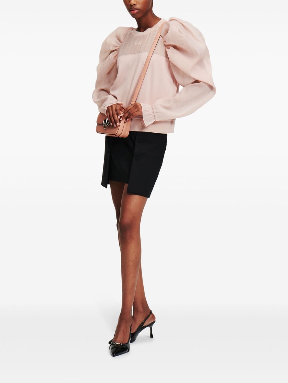 Karl Lagerfeld organza-sleeve sweatshirt - Image 2