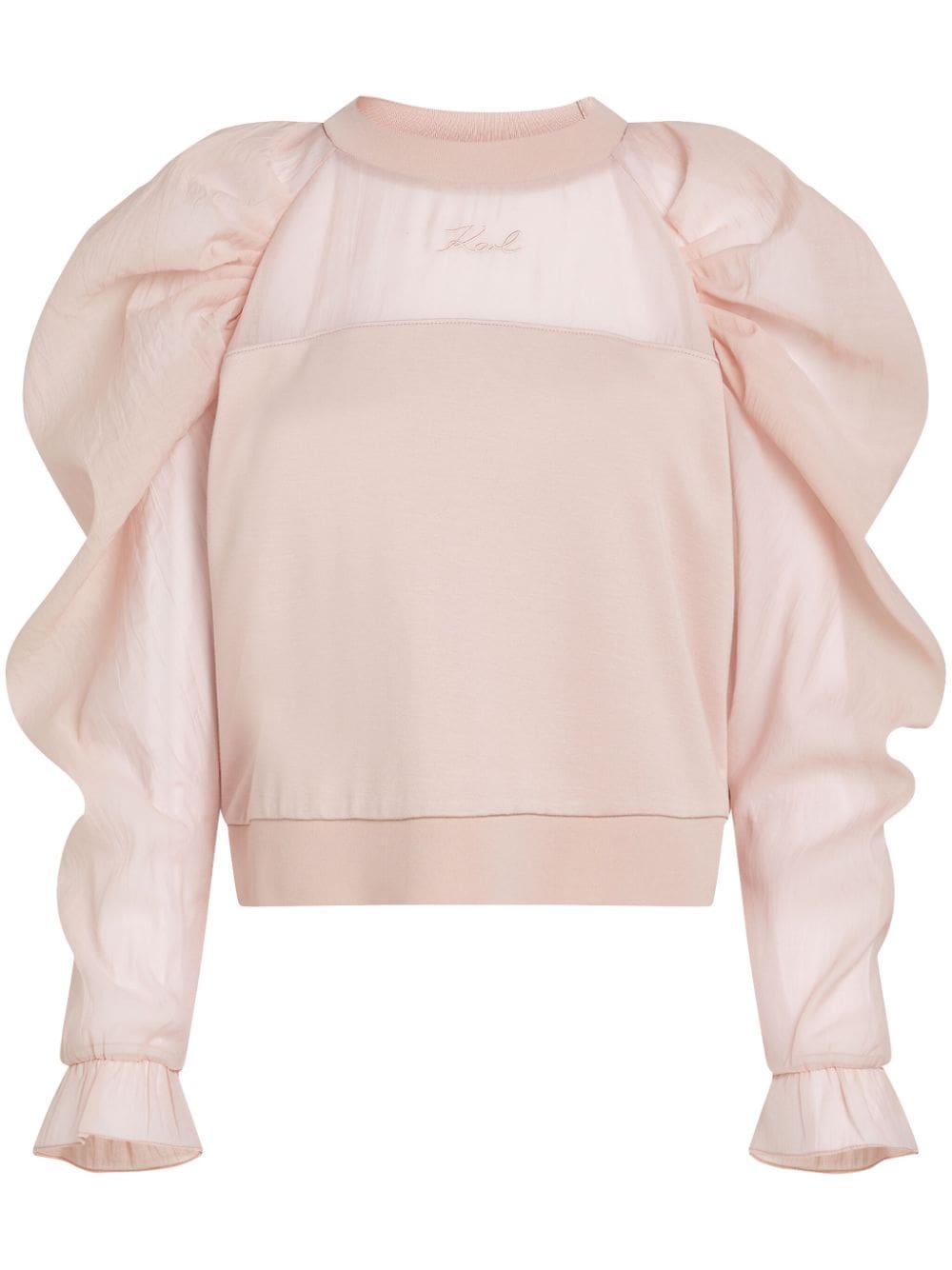 Karl Lagerfeld organza-sleeve sweatshirt