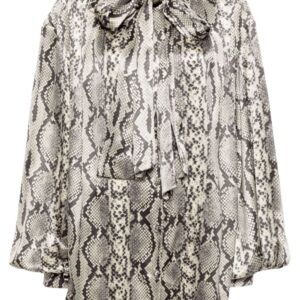 Balmain snakeskin-print silk blouse