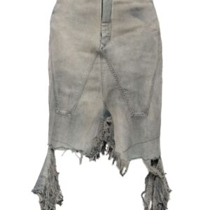 Rick Owens DRKSHDW distressed denim skirt