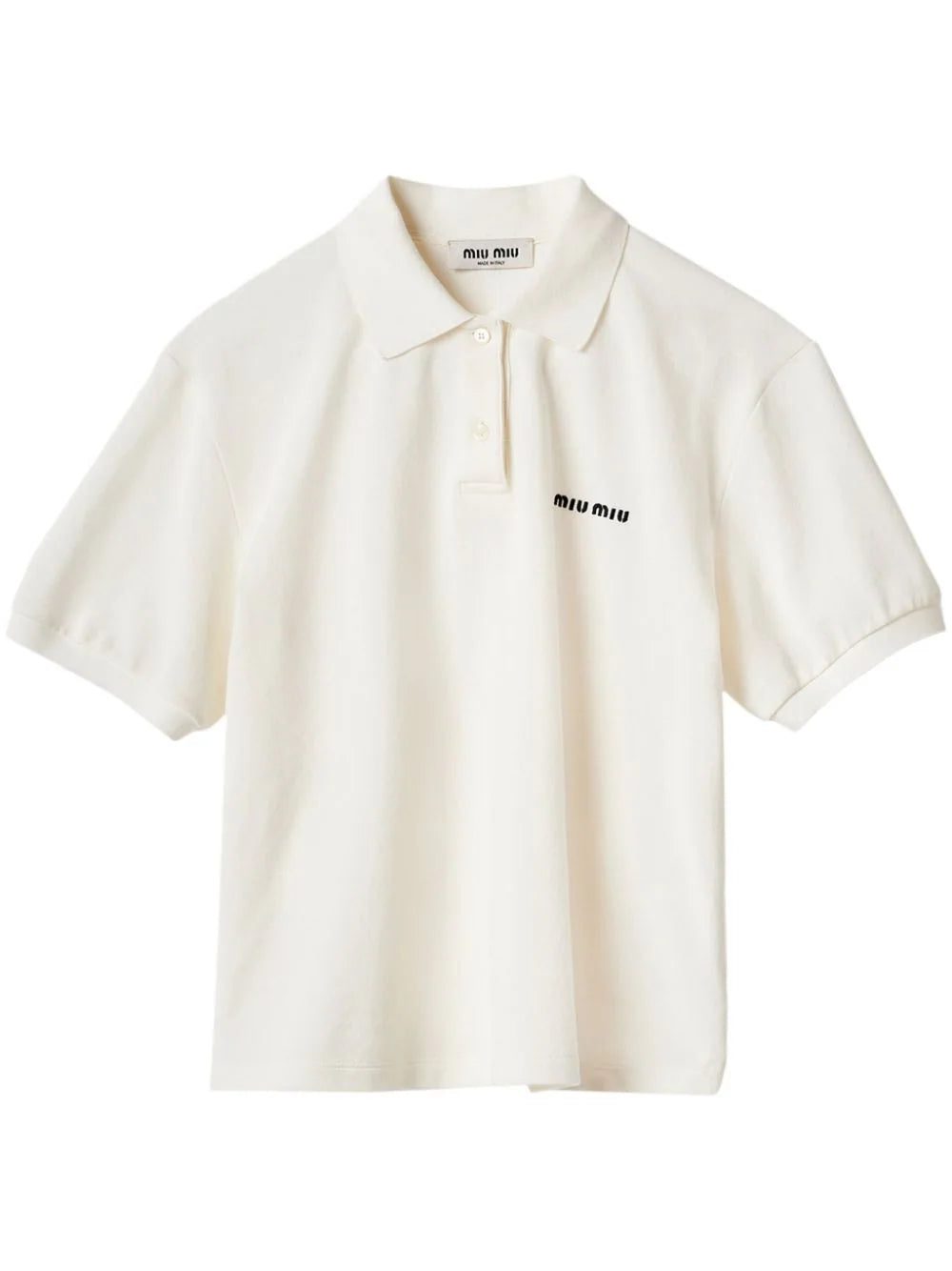 Miu Miu logo-embroidered cotton polo shirt